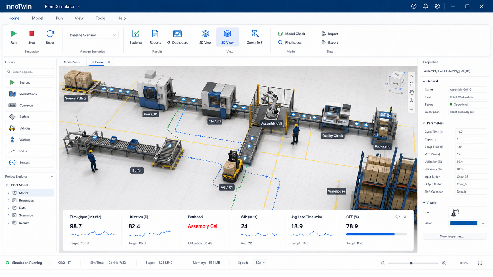 innoTwin Plant Simulator ekran görüntüsü