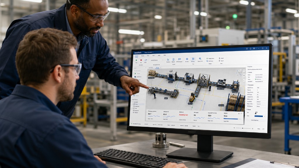 innoTwin Plant Simulator tesis simülasyonu ekran görüntüsü